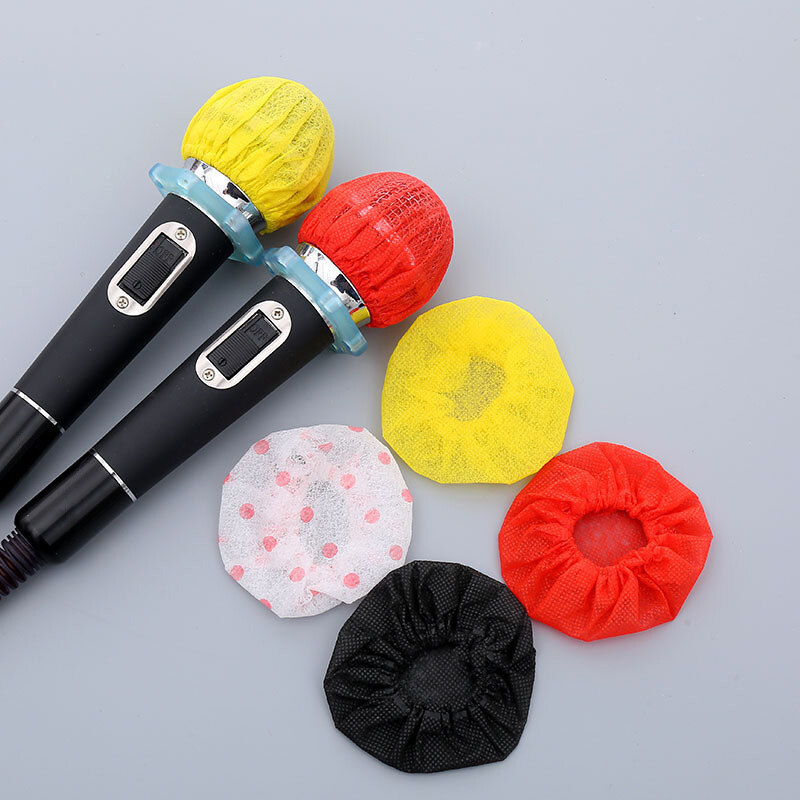 Gnfhsv 10 Pairs 20PCS Microphone Covers Disposable Handheld Microphone Covers News Protection Dustproof Mic Interview Cover Windscreen For KTV Stage